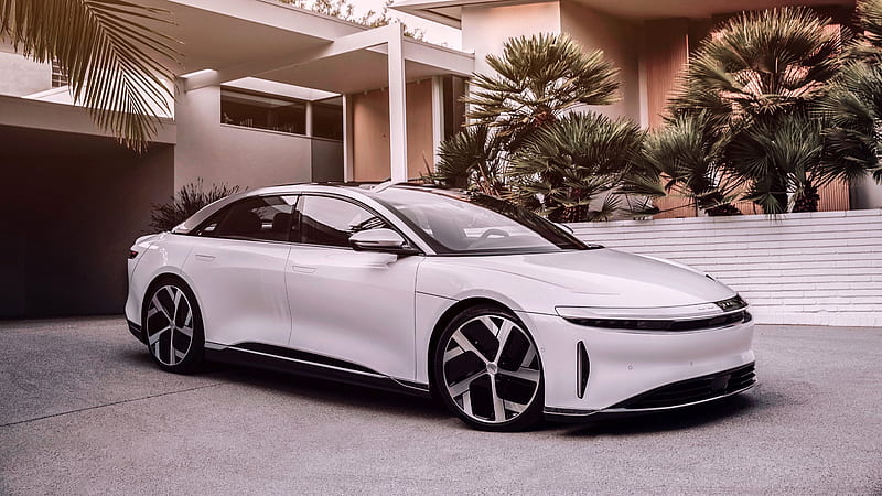 lucid air 2020, white, side view, electric cars, Vehicle, HD wallpaper
