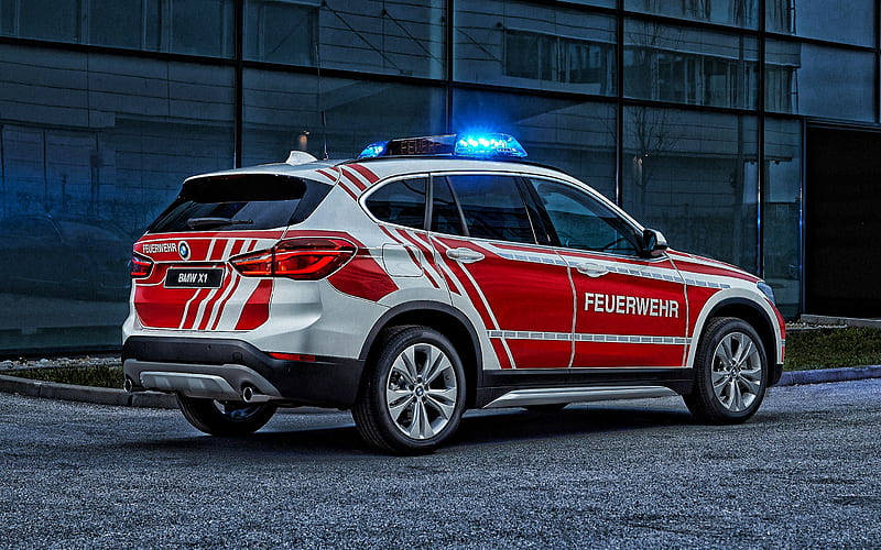 BMW X1, 2019, F48, Feuerwehr, fire truck, German rescue service, special cars, special services, xDrive18d, BMW, HD wallpaper