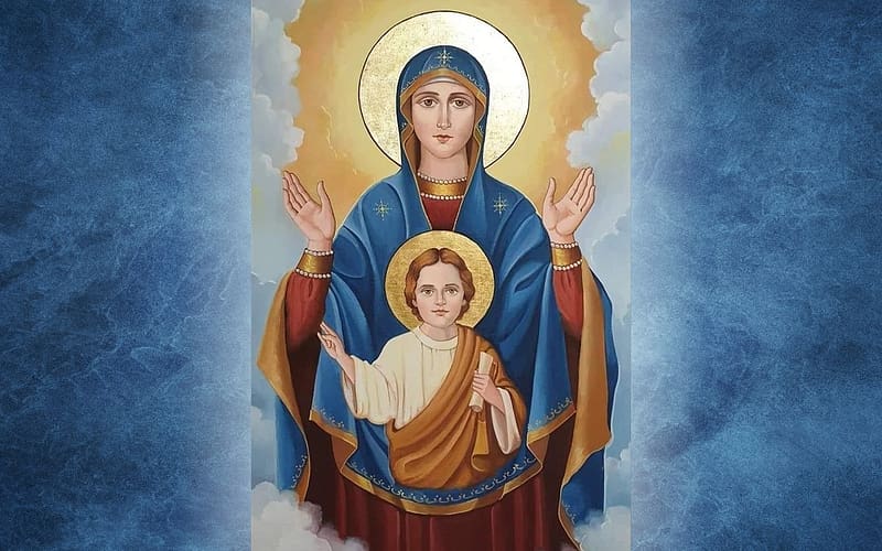 Mary with Unborn Jesus, Unborn, Virgin, Mary, Jesus, icon, HD wallpaper