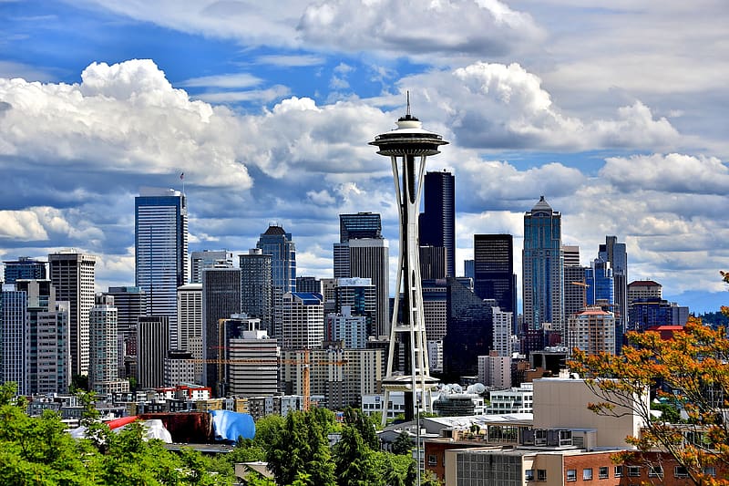 Cities, City, Seattle, , Space Needle, HD wallpaper