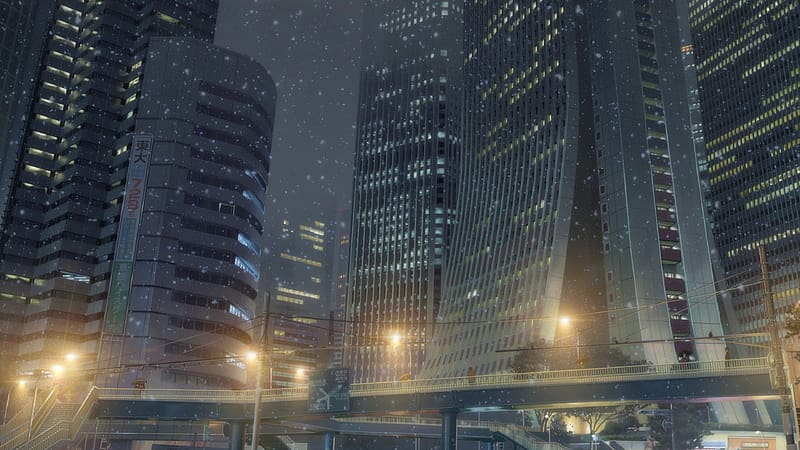 Anime, Night, City, Building, Bridge, Tokyo, Lamp Post, Your Name, Kimi No Na Wa, HD wallpaper