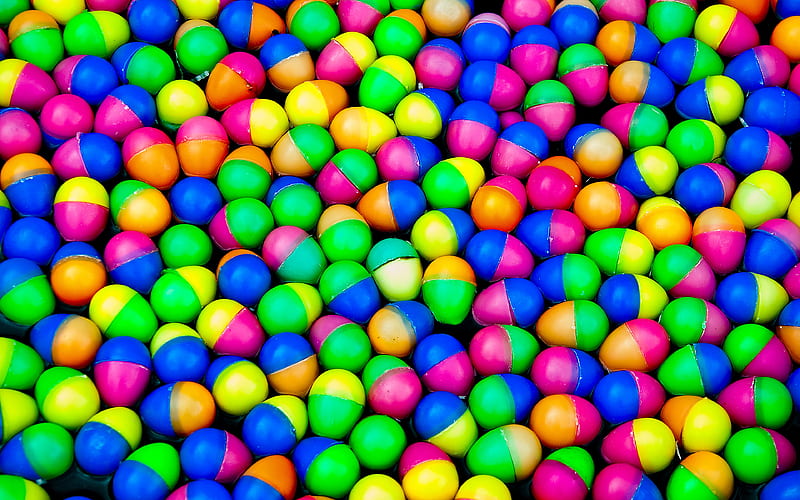 colorful plastic eggs eggs textures, colorful eggs, easter eggs backgrounds, colorful backgrounds, HD wallpaper