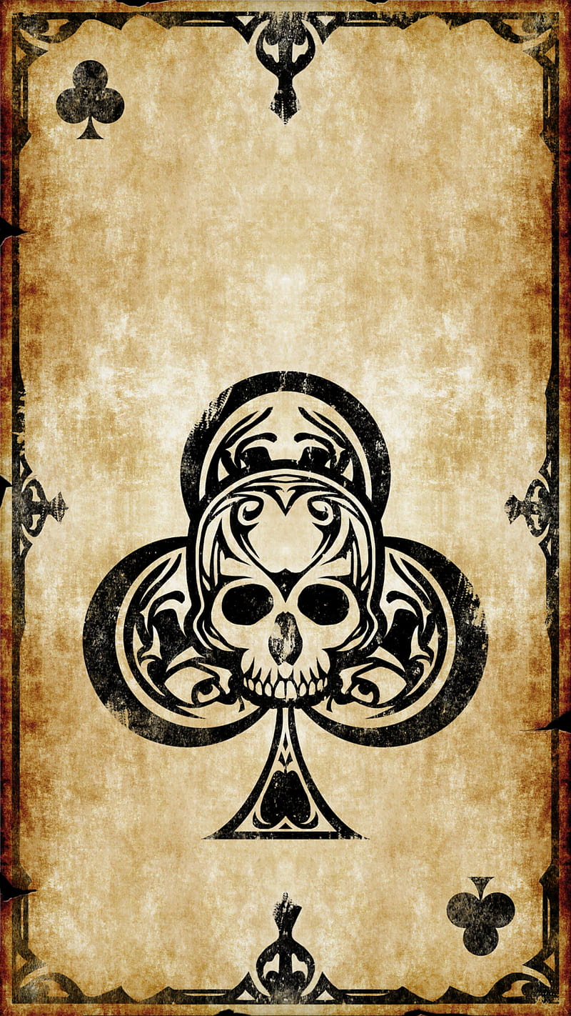 Ace of clubs, card, charmed, elk, good, luck, rum, shadows, swirl, triangle, triangles, HD phone wallpaper