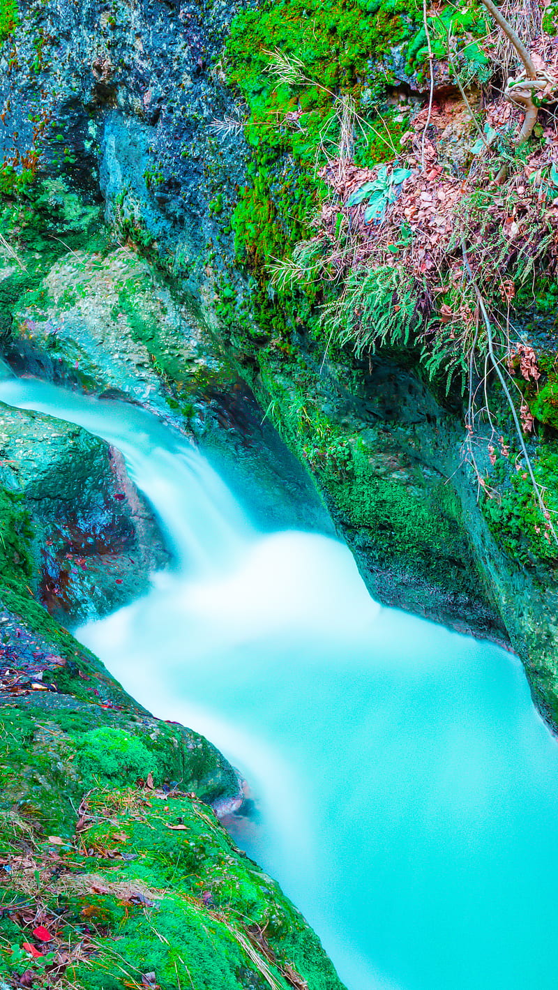Cascada, rive, water, waterfall, HD phone wallpaper