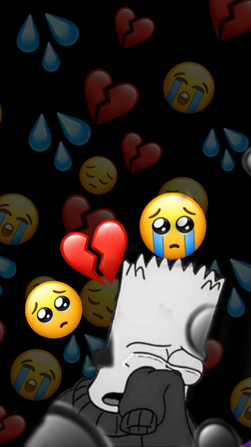 Sad Bart, broken, heart, simpsons, HD phone wallpaper