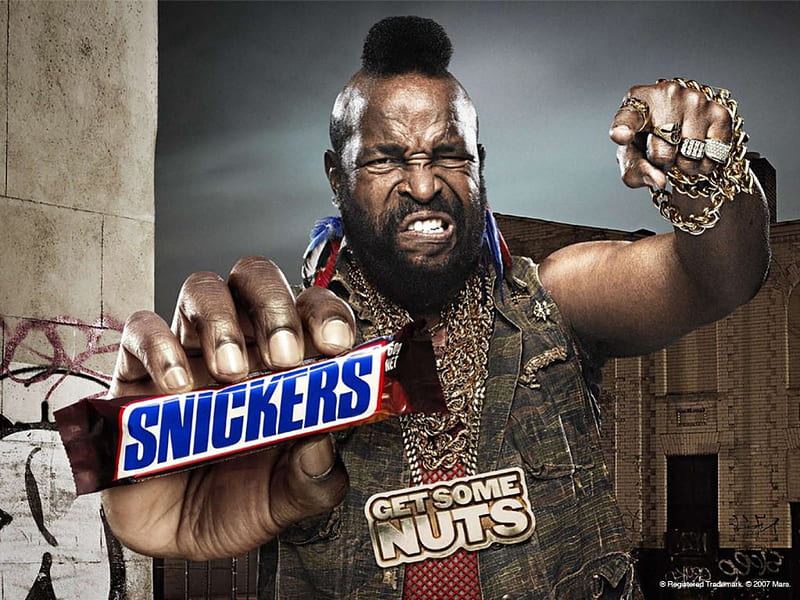 Mr. T I Pity the Fool Snickers, clubber lang, mr t, i pity the fool, 80s, HD wallpaper