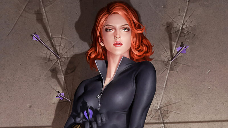 Black Widow Closeup Art, black-widow, superheroes, artwork, HD wallpaper
