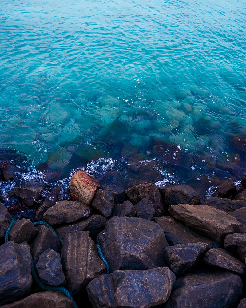 water, stones, shore, HD phone wallpaper