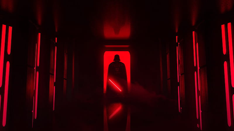Darth Vader Red Background Star Wars, HD wallpaper