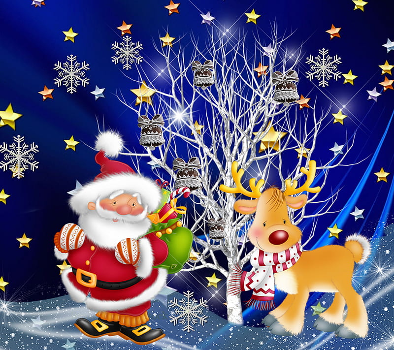 2160x1920px, christmas tree, merry christmas, santa, winter, xmas, HD ...