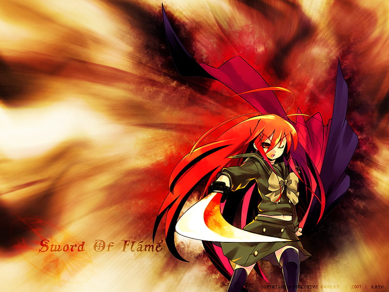 Long Sword, red, har, shakugan no, eyes, shana, HD wallpaper