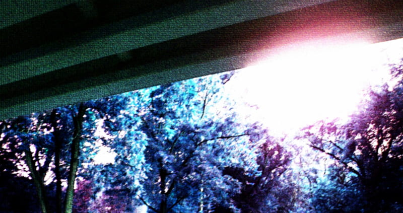 Inked Bridge, tinted, bridge, trees, blue, supports, HD wallpaper