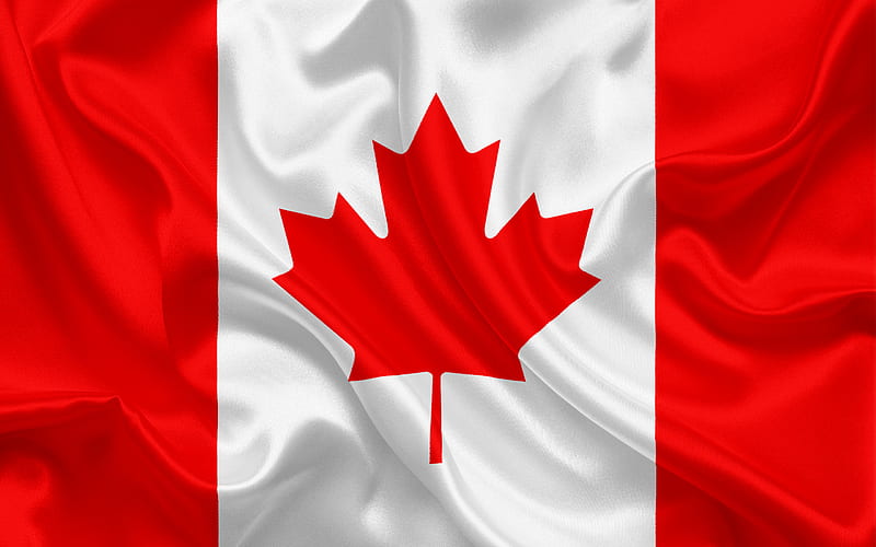 Canadian Flag, Canada, North America, silk, flag of Canada, HD wallpaper