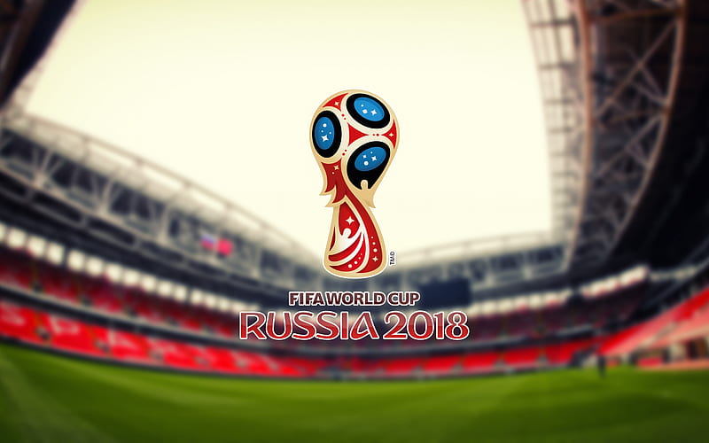 FIFA World Cup 2018, Russia 2018, logo, emblem, World Cup, soccer, promo, Luzhniki, HD wallpaper