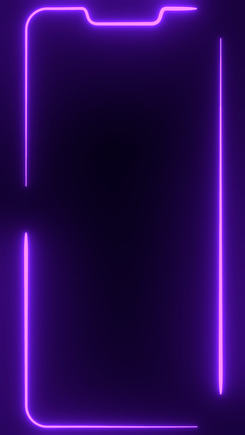 Violet Light Frame, amoled, border, dark, light, neon, notch, oneplus, samsung, violet, xiaomi, HD phone wallpaper