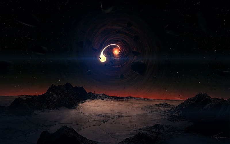 Landscape, Space, Sci Fi, Black Hole, HD wallpaper