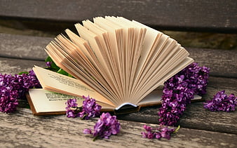 wallpaper for desktop, laptop  ni24-book-read-time-flower-flare-purple