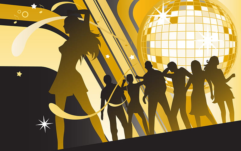 The Disco Dance, enjoy, disco music, entertainment, party, drawn, dance, vector, HD wallpaper