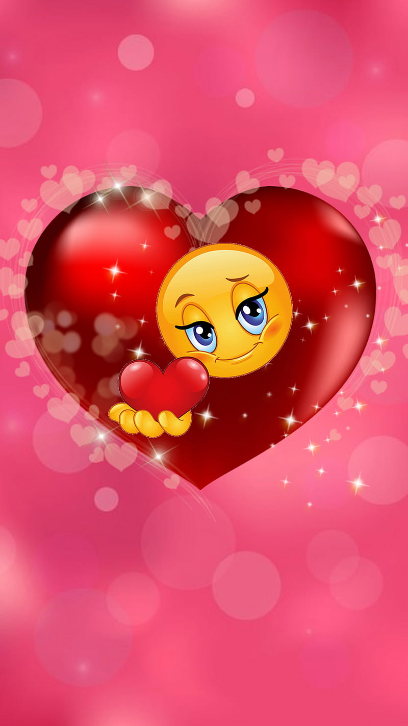 1080x1920px, emoticon, heart, love, valentines day, HD phone wallpaper