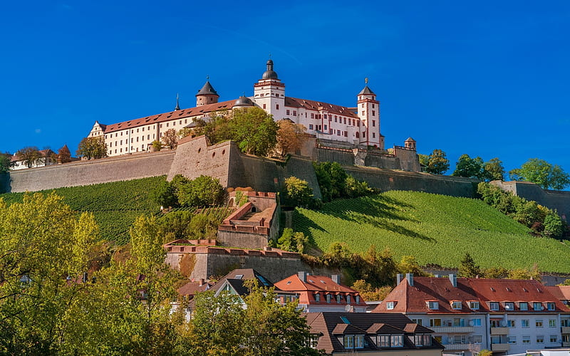 Marienberg Fortress, Germany, Bavaria, fortress, medieval, Germany, HD wallpaper