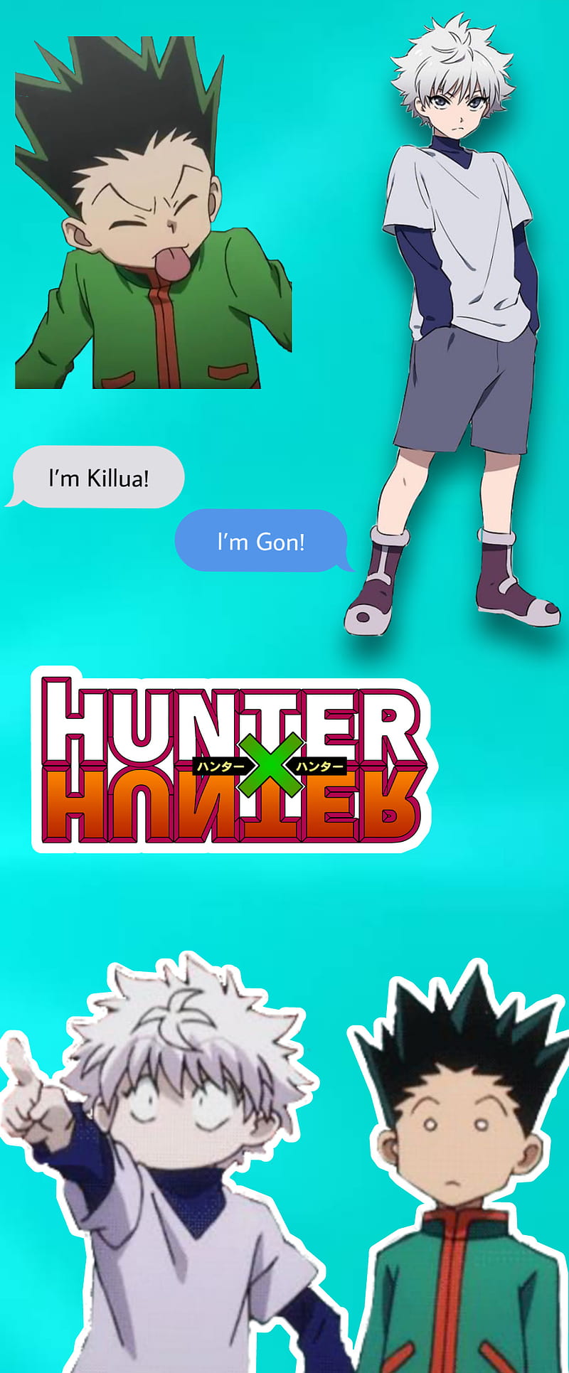 Killua Gon, anime, freinds, funny, hunter x hunter, HD phone wallpaper