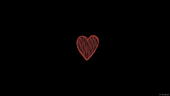 Red Heart In Black Background Red Aesthetic Hd Wallpaper Peakpx
