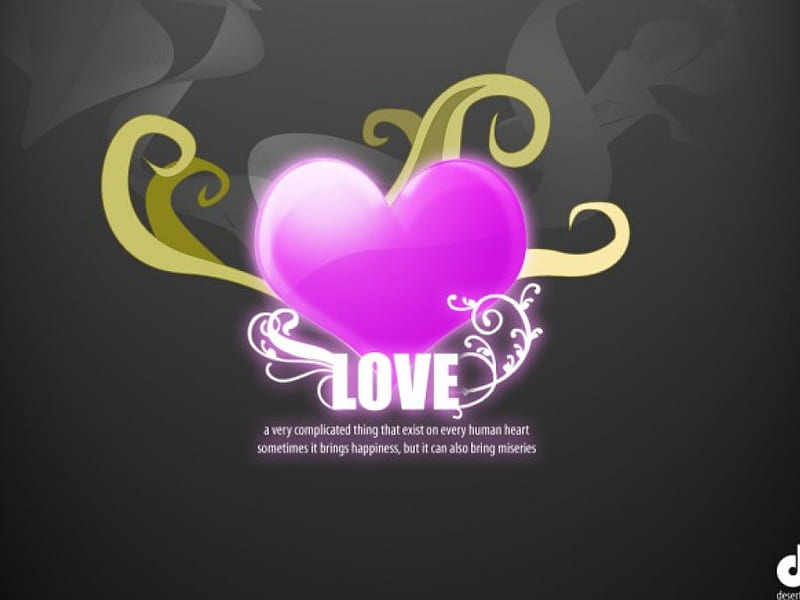 Love, complicated, happiness, heart, exists, miseries, HD wallpaper
