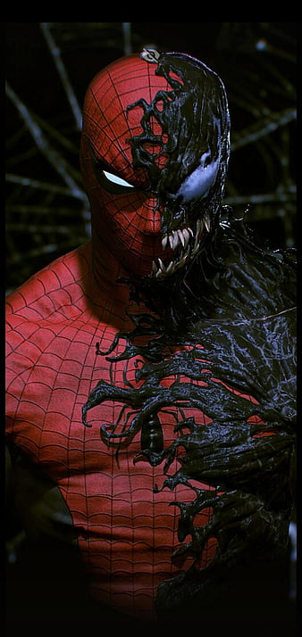 Venom Spiderman, black, man, marvel, slander, spider, venom, HD phone wallpaper