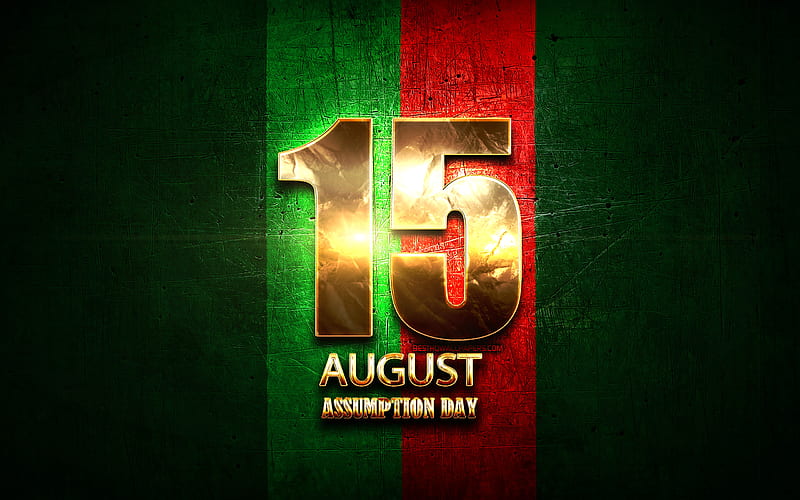 Portugal, Assumption Day, August 15, golden signs, Portuguese national holidays, Portugal Public Holidays, Assumption of Mary, Europe, HD wallpaper