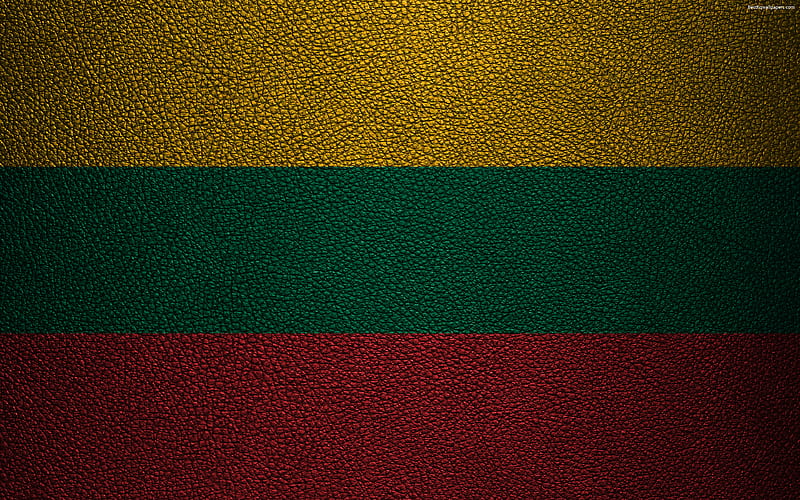 Flag of Lithuania leather texture, Lithuanian flag, Europe, flags of Europe, Lithuania, HD wallpaper
