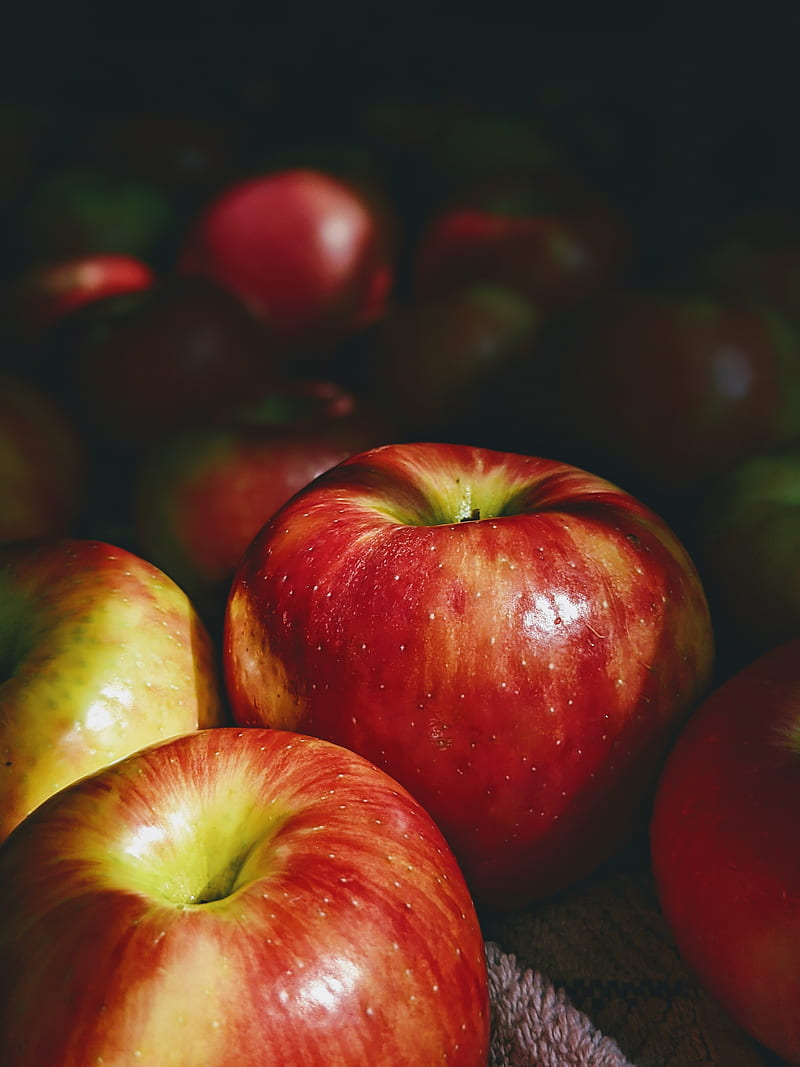 apple, red, fruit, macro, HD phone wallpaper