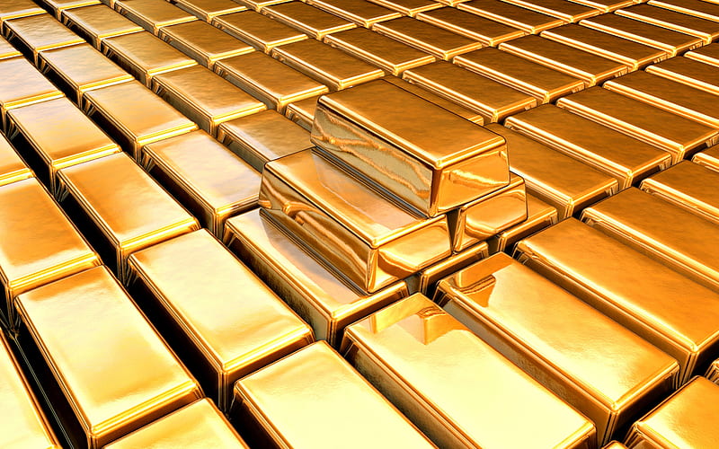 gold bullion, bugging concepts, bank, gold reserve, gold, HD wallpaper