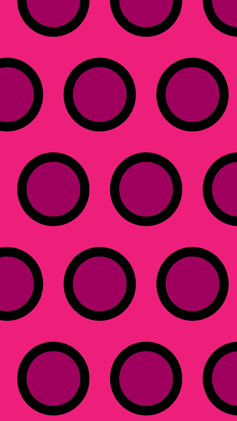 Purple Polka Dot, circle, pattern, pink, retro, shapes, HD phone wallpaper