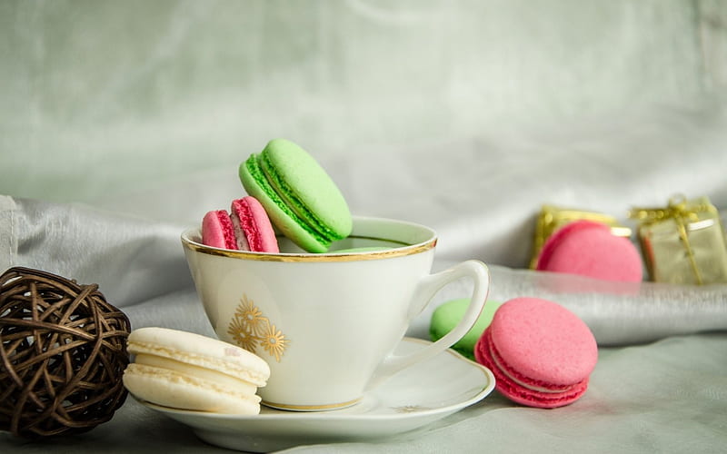 Good Morning, with love, sweets, cup, morning, HD wallpaper