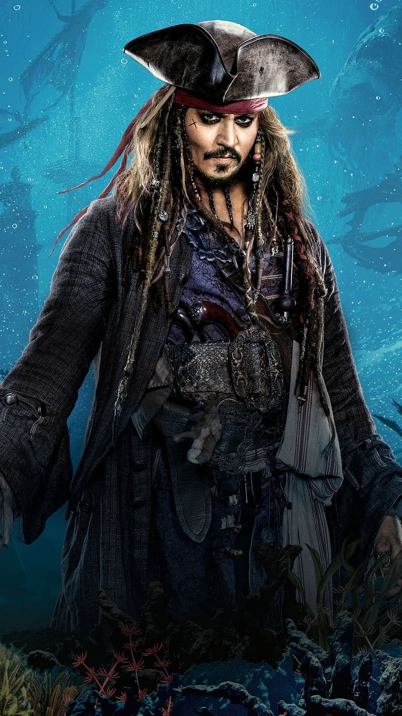 Jack Sparrow With Water Background, jack sparrow, water background, anger look, pirate, actor, johny depp, HD phone wallpaper