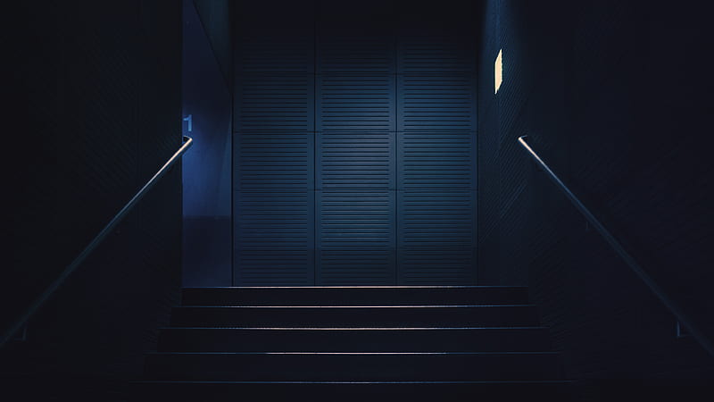 Stairway Dark Lights Minimalism , dark, minimalism, stairs, HD wallpaper