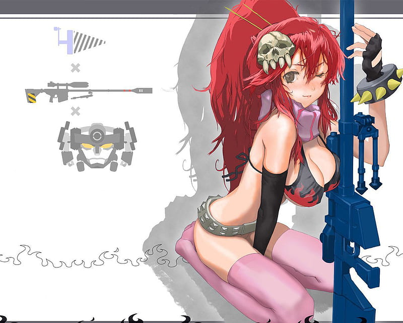 Yoko, gun, sexy, girl, anime, HD wallpaper