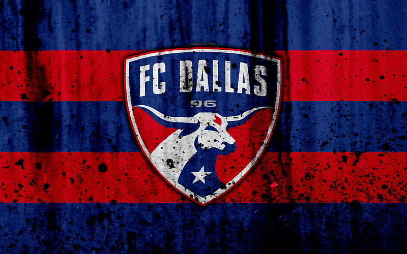 FC Dallas, grunge, MLS, soccer, Western Conference, football club, USA, Dallas, logo, stone texture, Dallas FC, HD wallpaper
