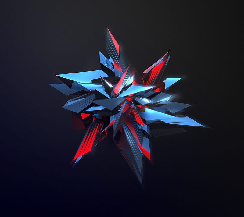 Polygon, abstract, black, blue, red, HD wallpaper | Peakpx