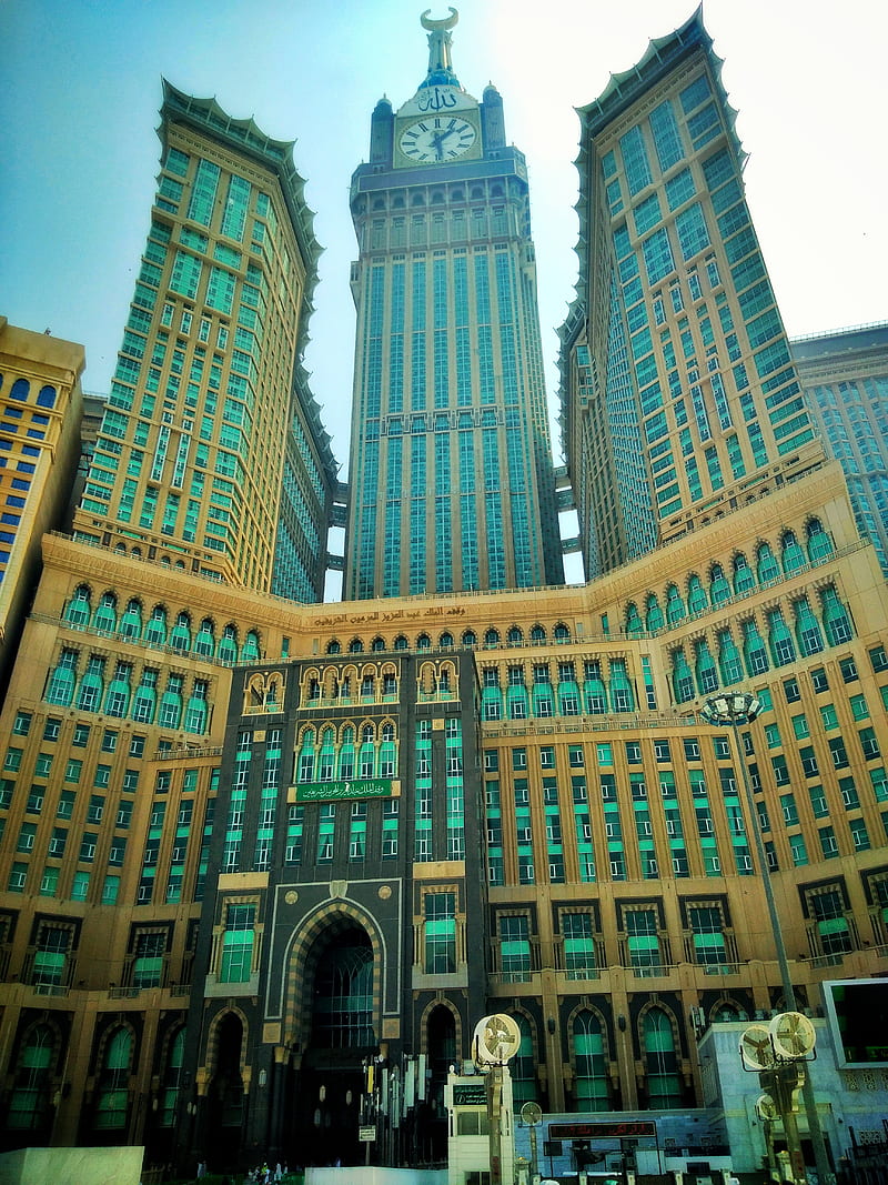 Clock tower, makkah, hotel, HD phone wallpaper