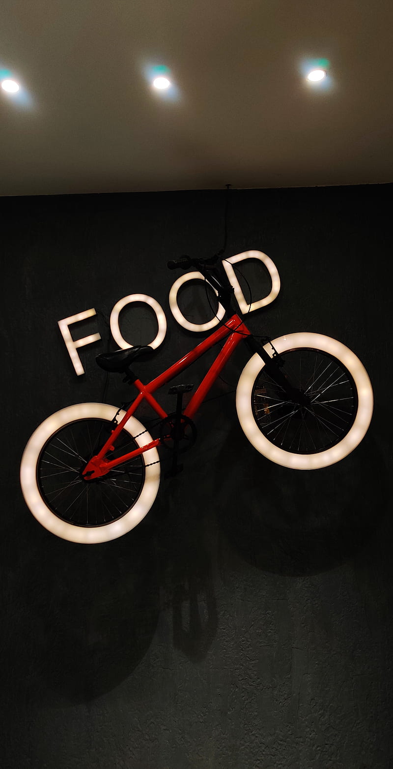 Food Cycle, bicycle, bike, black, restaurant, trending, tumblr, white, HD phone wallpaper