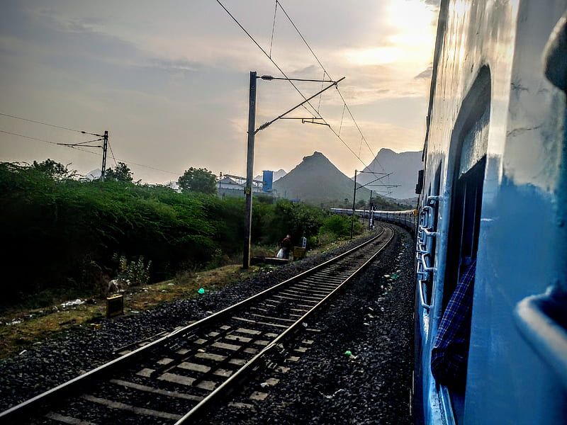 Train india, mountains, natural, nature, railways, HD wallpaper