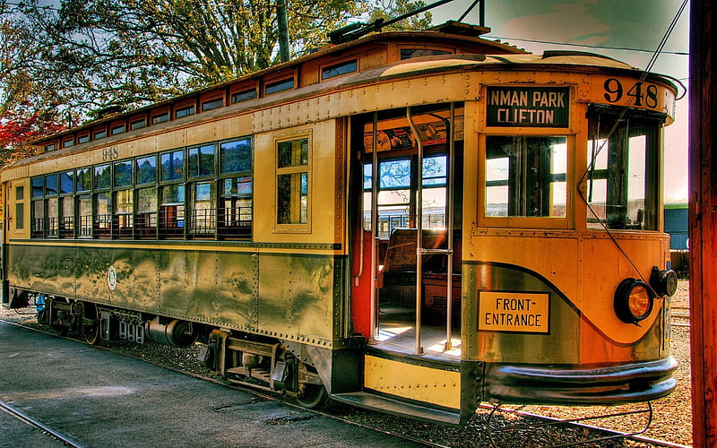old tram-Trains and Railway Series, HD wallpaper
