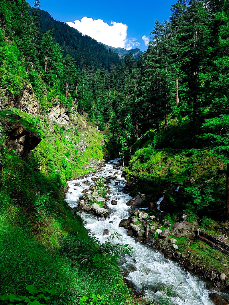 Kashmir , mountains, river, HD phone wallpaper