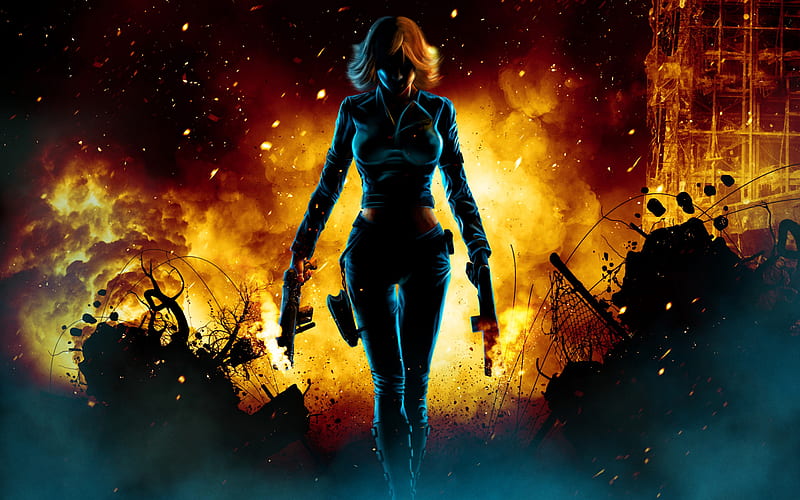 Black Widow Walking Through Fire, black-widow, artwork, superheroes, HD wallpaper