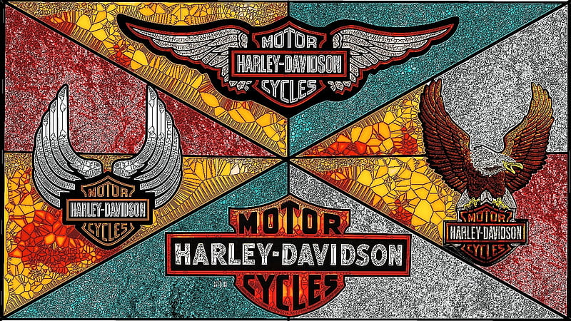Harley stained glass Logos, Harley Davidson , Harley Davidson Motor Cycle , Harley Davidson, Harley Davidson Motor Cycles, Harley Davidson Background, Harley Davidson Logo, Harley Davidson Emblem, HD wallpaper