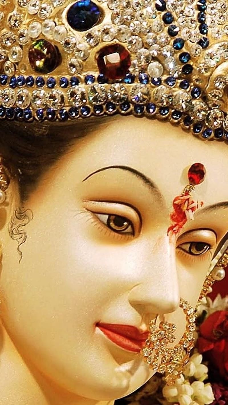 Durga Mata Ji Ka Mukh Darshan, durga mata, mukh darshan, bhakti, devotional, HD phone wallpaper