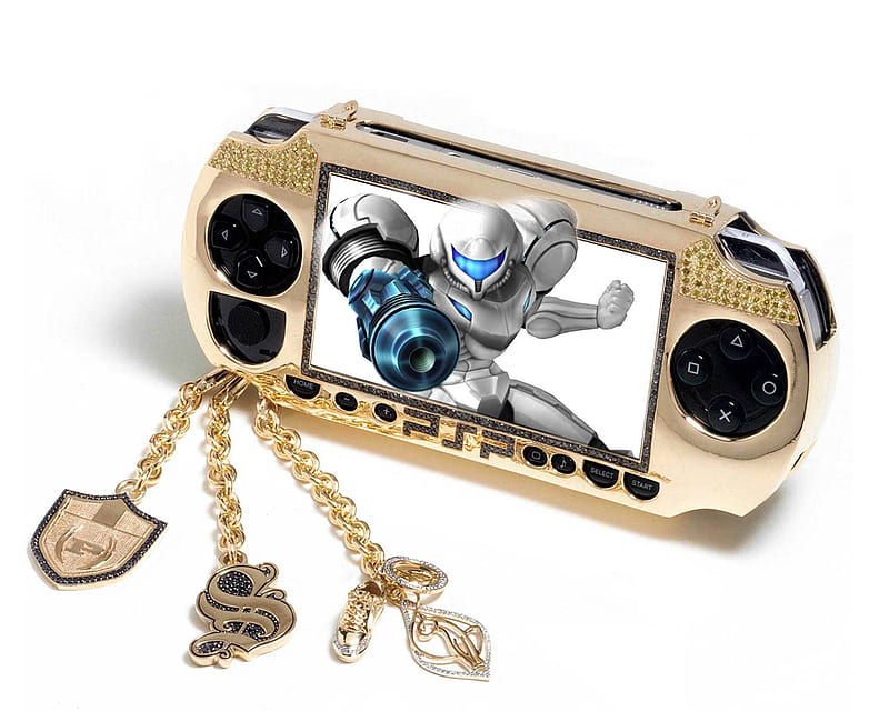 ~24 Kt. Gold~Sony PSP~, baby phat, games, music, sony, gold, cool, gaming, charms, psp, HD wallpaper