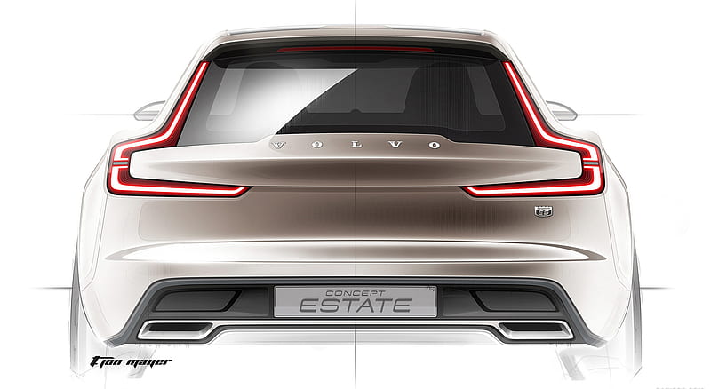 Volvo Concept Estate  Design Sketch by T Jon Mayer  Car design Concept  car sketch Volvo