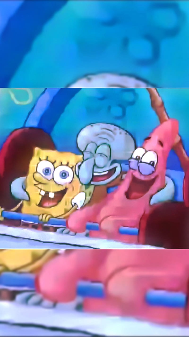 Spongebob Buddies, carnival, cool, fun, patrick, rides, spongebobsquarepants, squidward, trio, HD phone wallpaper